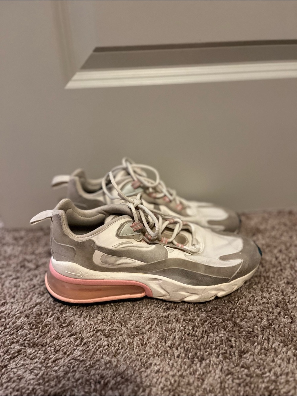 Nike Air Max 270 React Women's Sneakers White Gray US 6.5